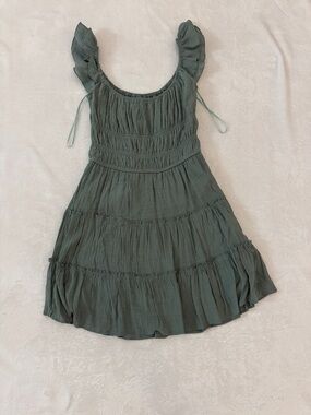 SWS Sage Green Ruffled Tiered Sleeveless Dress - Size Small